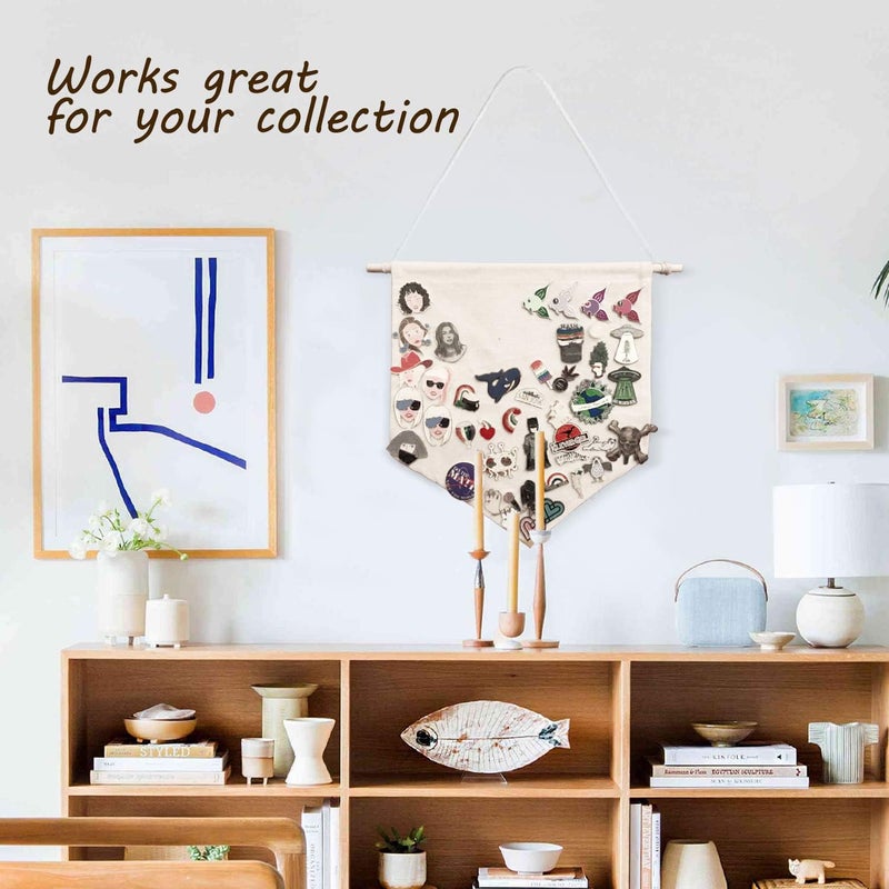 Anley Blank Wall Canvas Banners - Blank Fabric Badge & Wooden Dowel & Pre-Tied String - Decorative DIY Plaque, Display for Indoors, Baby Shower, Wedding, Graduation (2Pcs) - Image 4