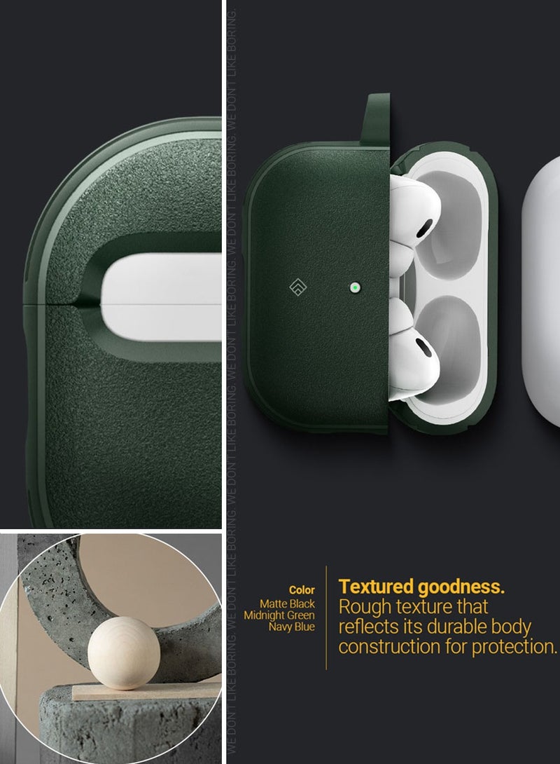 Caseology Vault Airpods Pro 2 Case Cover 2023 / 2022 (USB-C / Lightning) 2nd Generation with Carabiner - Midnight Green  - Image 3