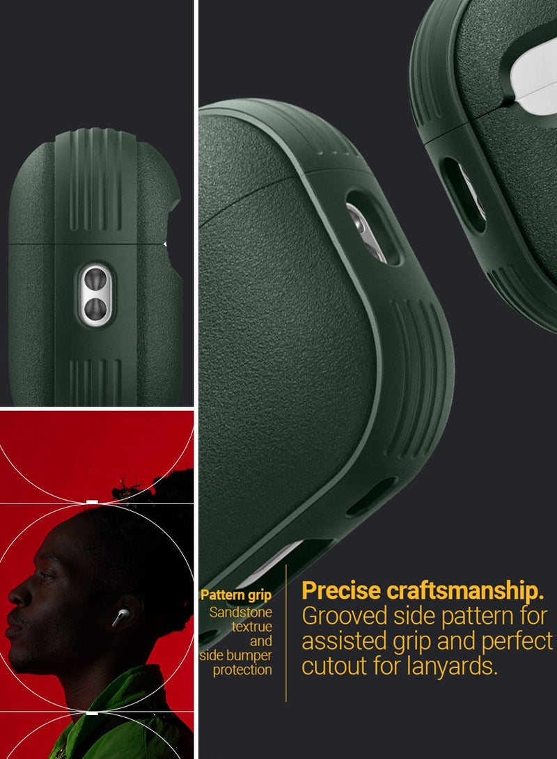 Caseology Vault Airpods Pro 2 Case Cover 2023 / 2022 (USB-C / Lightning) 2nd Generation with Carabiner - Midnight Green  - Image 4