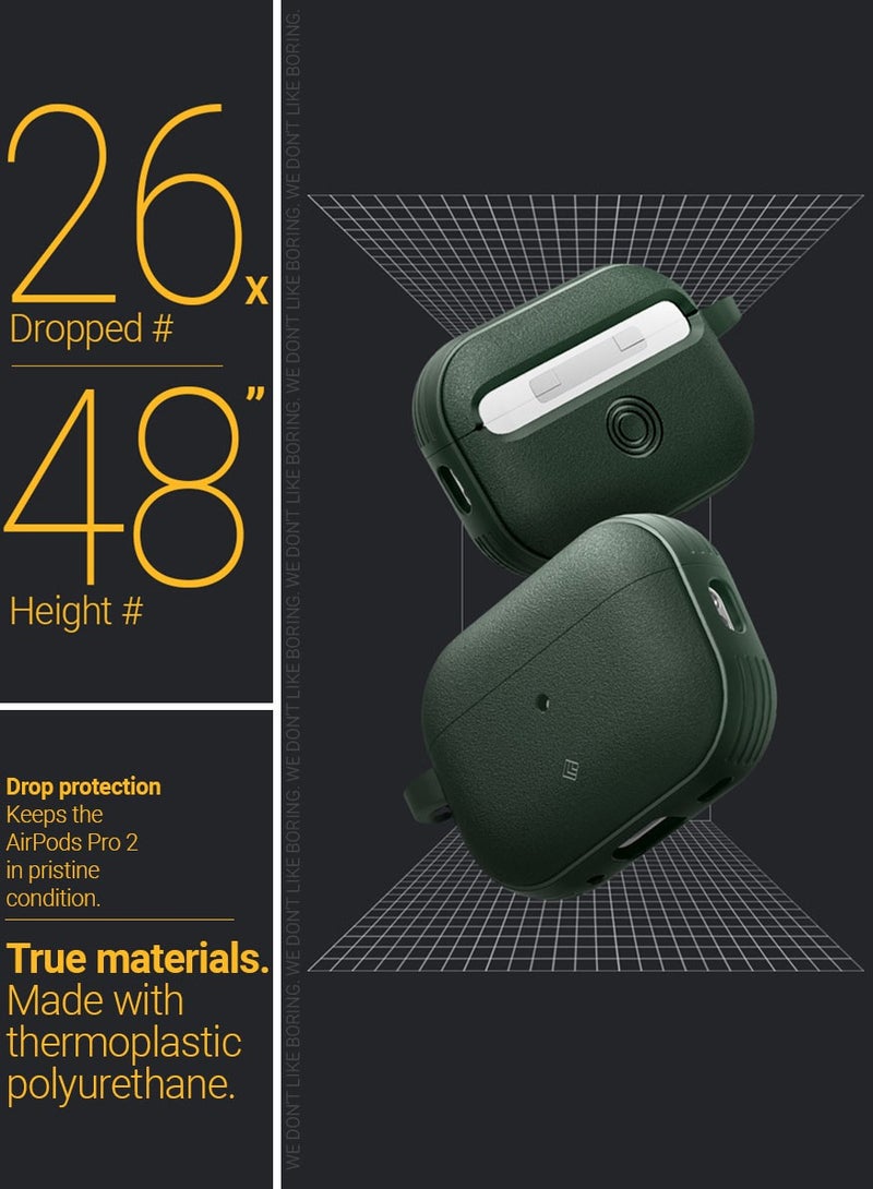 Caseology Vault Airpods Pro 2 Case Cover 2023 / 2022 (USB-C / Lightning) 2nd Generation with Carabiner - Midnight Green  - Image 5