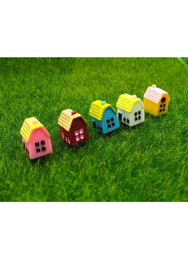EMiEN 5 Pieces Mini House Miniature Ornament Kitsminiature Ornament For Diy Dollhouse Decoration Fairy Garden Plant Décor - Image 1
