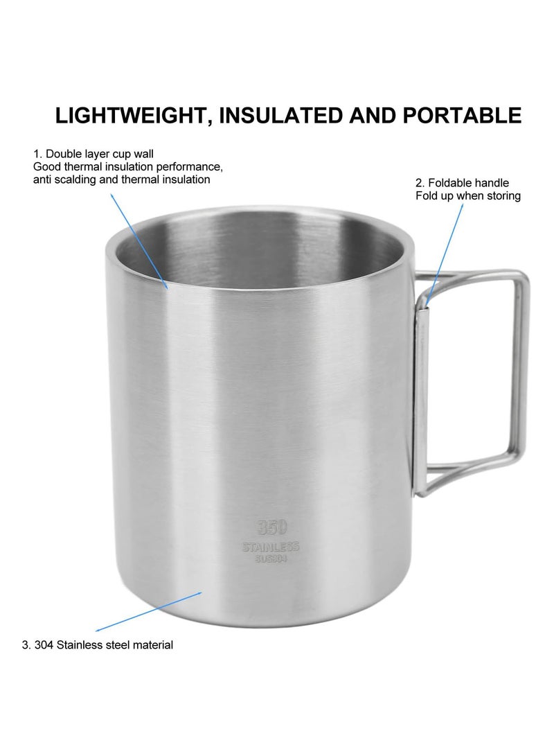 GGOOT Stainless Steel Camping Coffee Mug, Double Wall Design Camping Cup For Camp Survival Cooking Gear, Portable Hiking and Backpacking Mug - Image 4