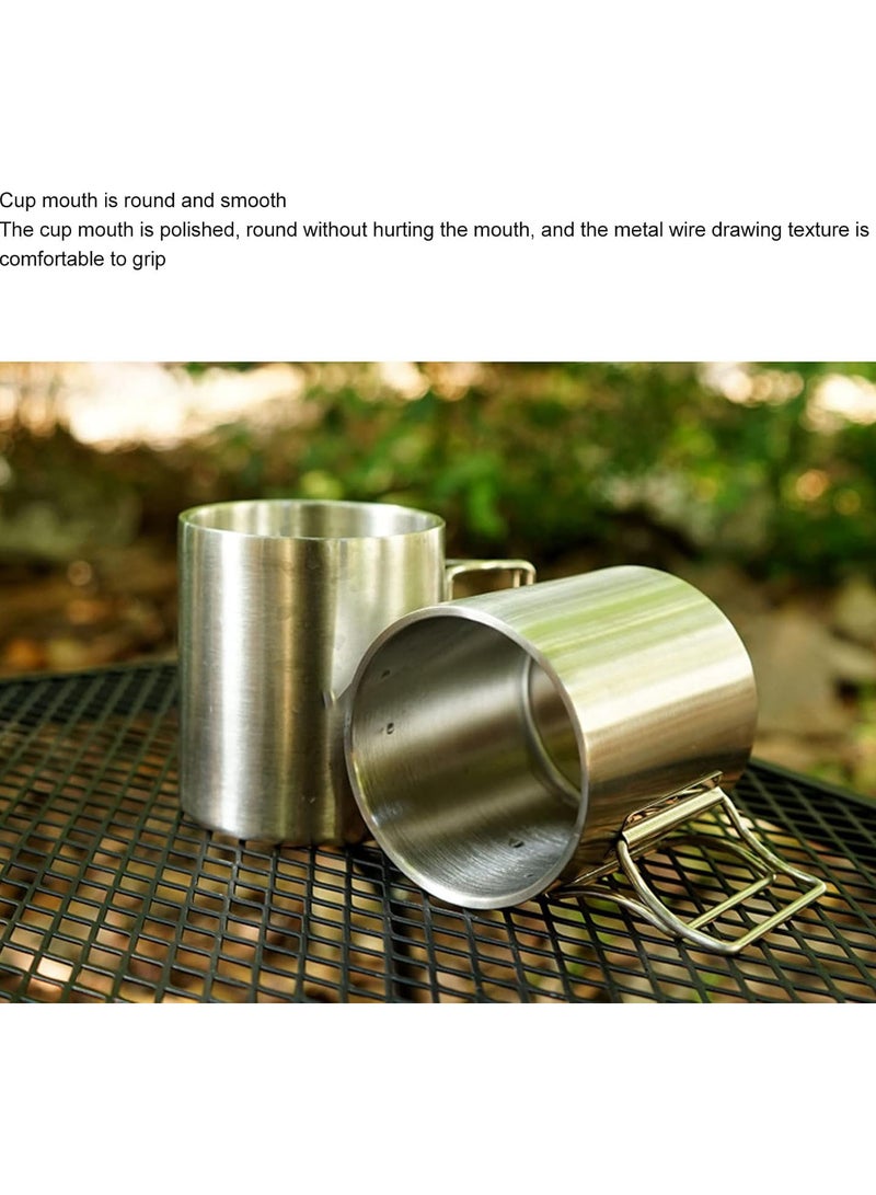 GGOOT Stainless Steel Camping Coffee Mug, Double Wall Design Camping Cup For Camp Survival Cooking Gear, Portable Hiking and Backpacking Mug - Image 2
