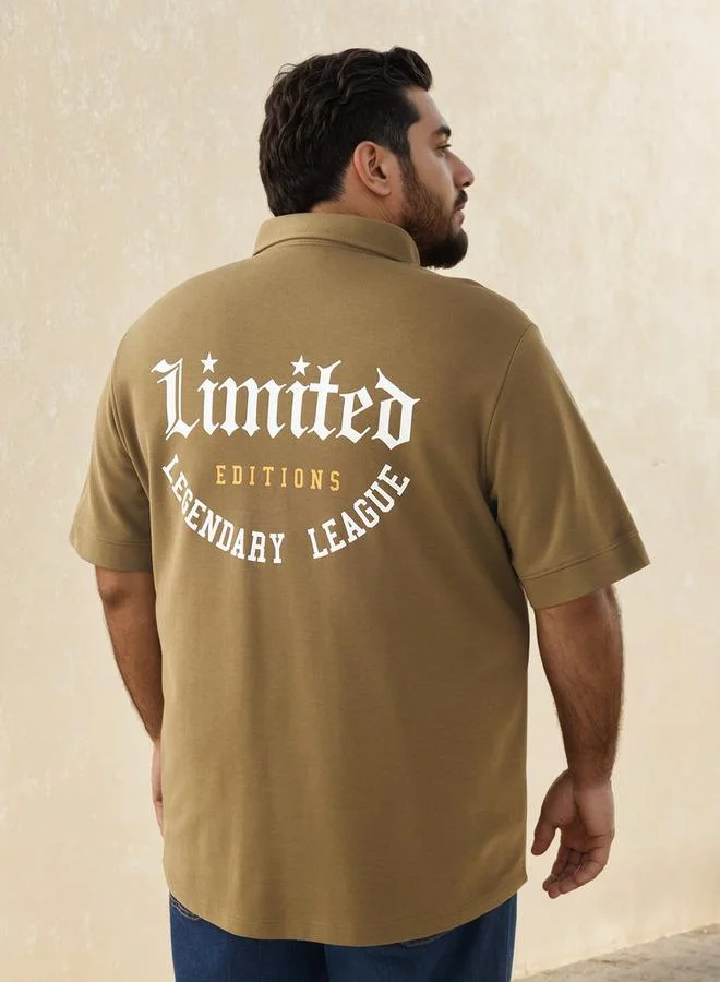 Maxim  Plus Size Regular Fit Printed Shirt with Short Sleeves for Men | Best Price UAE