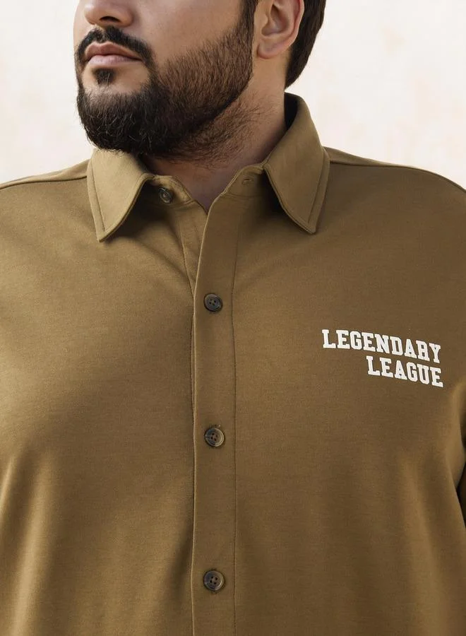 Maxim  Plus Size Regular Fit Printed Shirt with Short Sleeves for Men | Best Price UAE