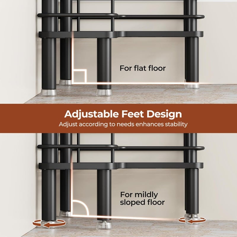 Orimade Set of 3 Shower Shelves, Standing, Rustproof, Corner Shower Shelf, Freestanding, Shower Baskets Stand for Bathroom, Black - Image 5