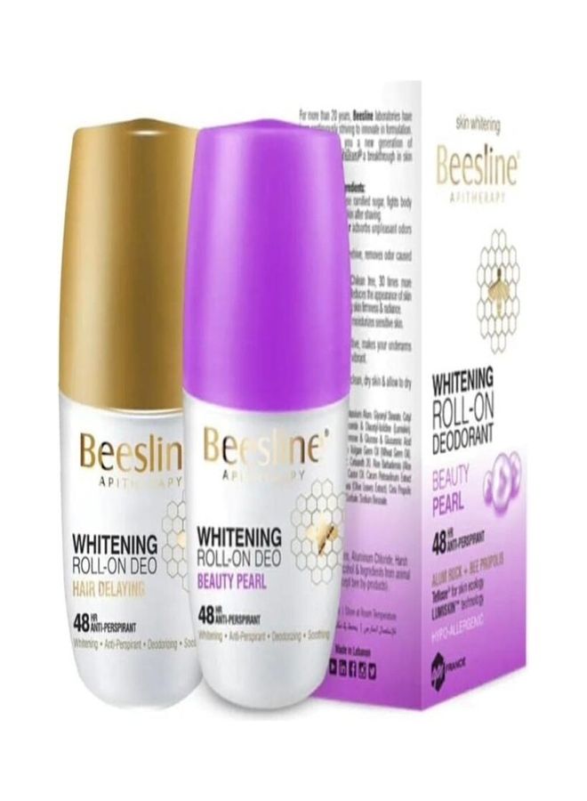 Beesline Whitening Roll-On Hair Delaying Deo + Free Deodorant - Beauty Pearl Multicolor 2*50ml - Image 4