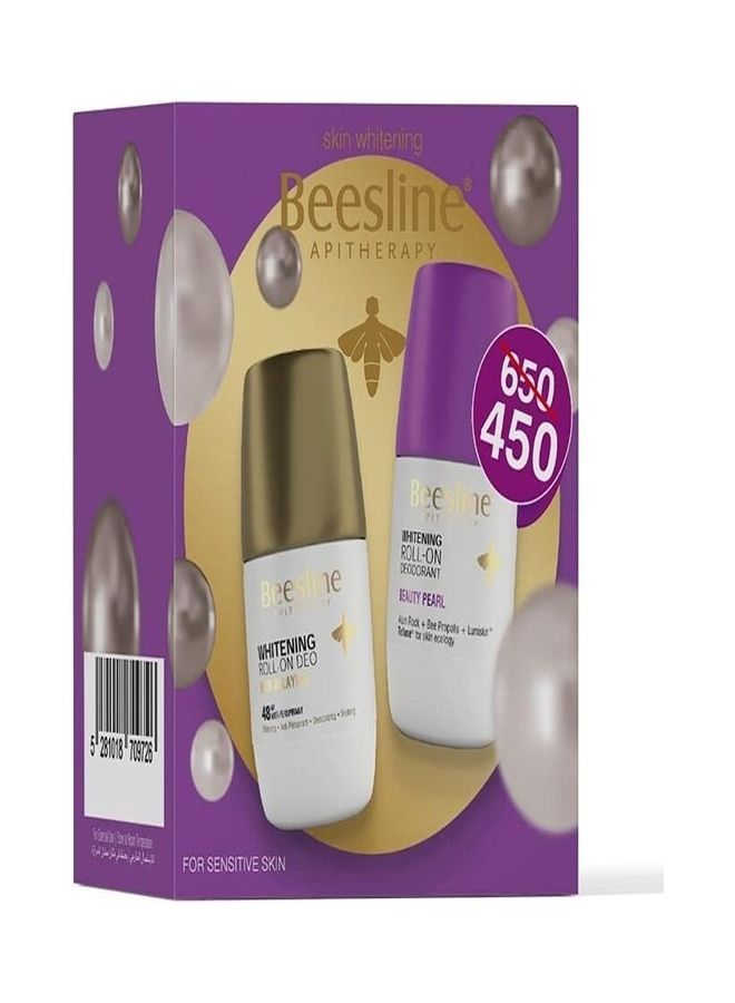 Beesline Whitening Roll-On Hair Delaying Deo + Free Deodorant - Beauty Pearl Multicolor 2*50ml - Image 1