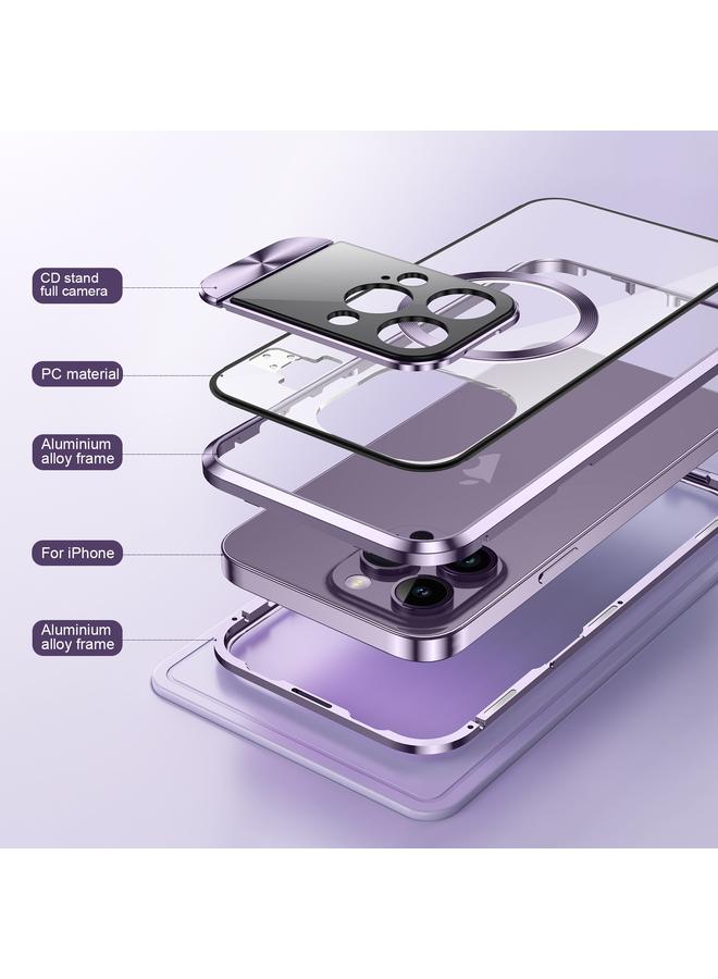 اس-توب جراب لهاتف iPhone 13 Pro Max مزود بحامل نافذة كبير من MagSafe جراب هاتف معدني مغناطيسي - Image 5