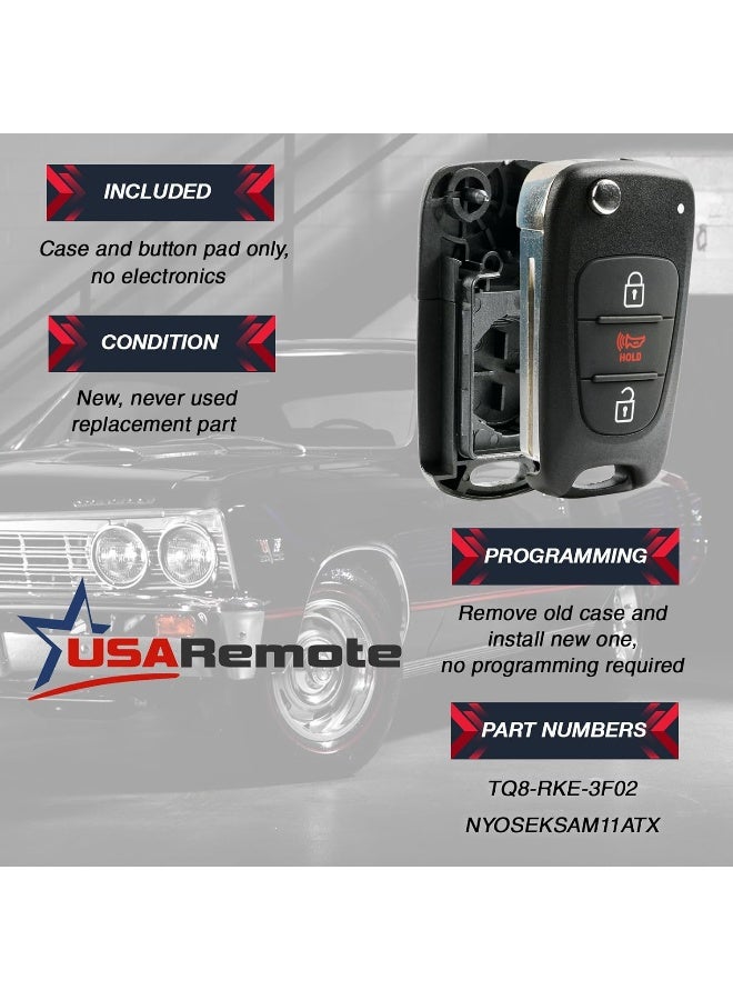 USARemote Flip Key Fob Remote Case Shell for Kia Rio and Kia Soul - Image 4