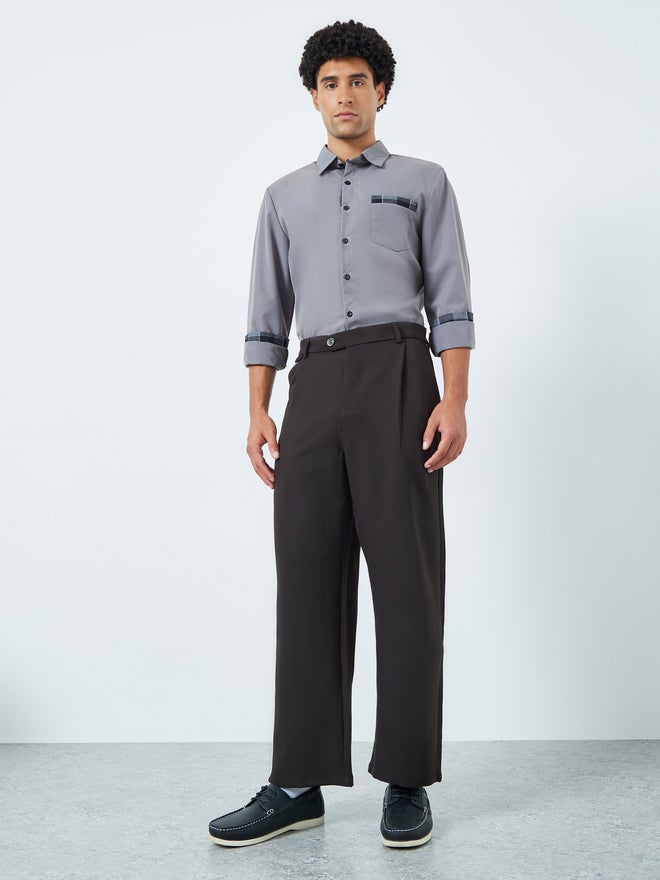 Styli Men High Rise Wide Leg Korean Pants - Image 2