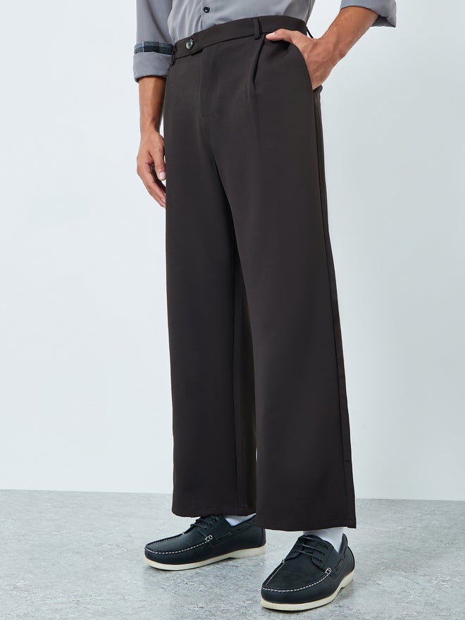 Styli Men High Rise Wide Leg Korean Pants - Image 1