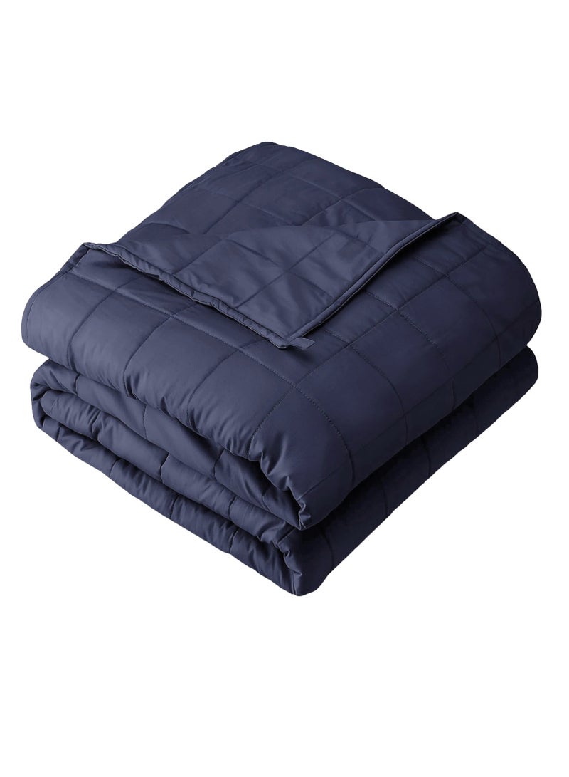 فابينني بطانية ثقيلة مزدوجة الحجم 9.1 كجم / 203 × 221 سم، بطانية ثقيلة للبالغين 80 × 87 بوصة / 20 رطلاً، لتخفيف القلق، علاج التوحد، تخفيف التوتر والأرق، بطانية ضغط عميق للزوجين، لون أزرق داكن - Image 1