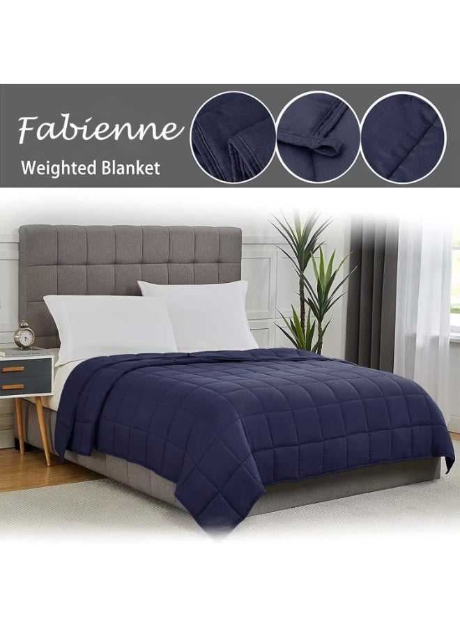 Fabienne Double Size Weighted Blanket 9.1kg/203x221cm Adults Heavy Blanket 80"x87"/20lbs Anxiety Relief Autism Therapy Stress and Insomnia Relief Deep Pressure Gravity Blanket for Couple Navy Blue - Image 4