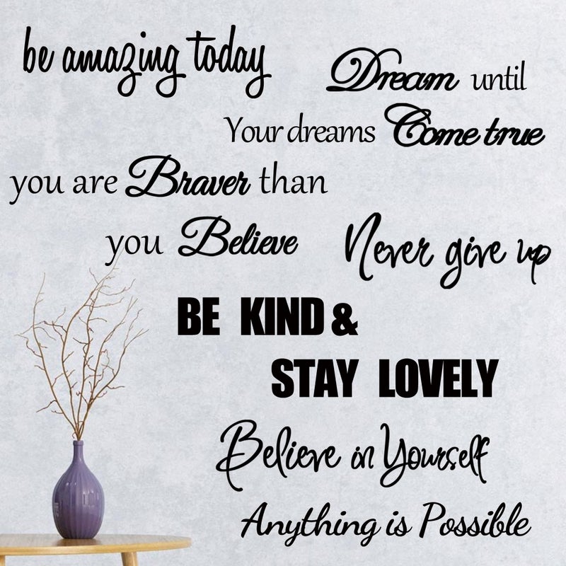 Sinekong Inspirational Wall Decals Quotes Motivational Wall Stickers Vinyl Positive Word Wall Decals Spiritual Sayings Wall Lettering for Woman Girls Bedroom Office Bathroom Living Room Wall Decor - Image 2
