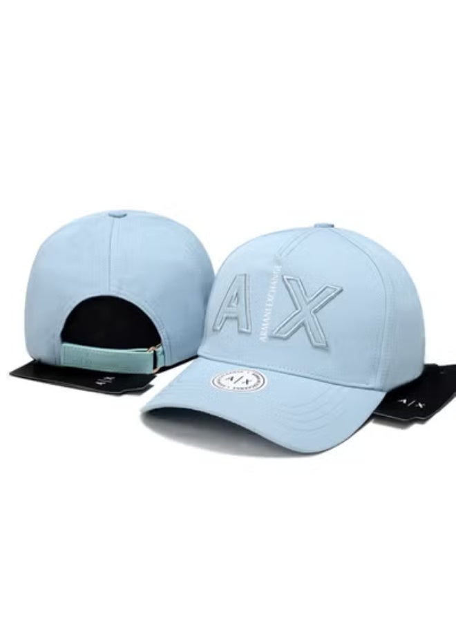 AX Cap: Light Blue Nylon, 3D Embroidered Logo
