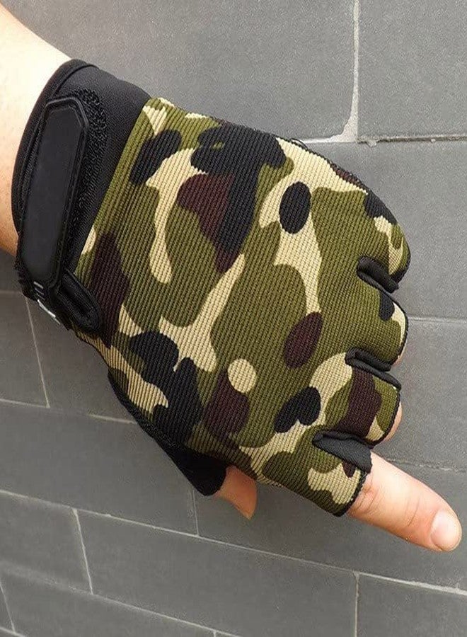 GymWar Exercise Gym Gloves for Men Workout with Wrist,Cross Training, Weightlifting, Calisthenics, Great Hand Grip | Ideal for Cycling, Bike Riding and Other Sports Activities Gym (Camouflage) - Image 3