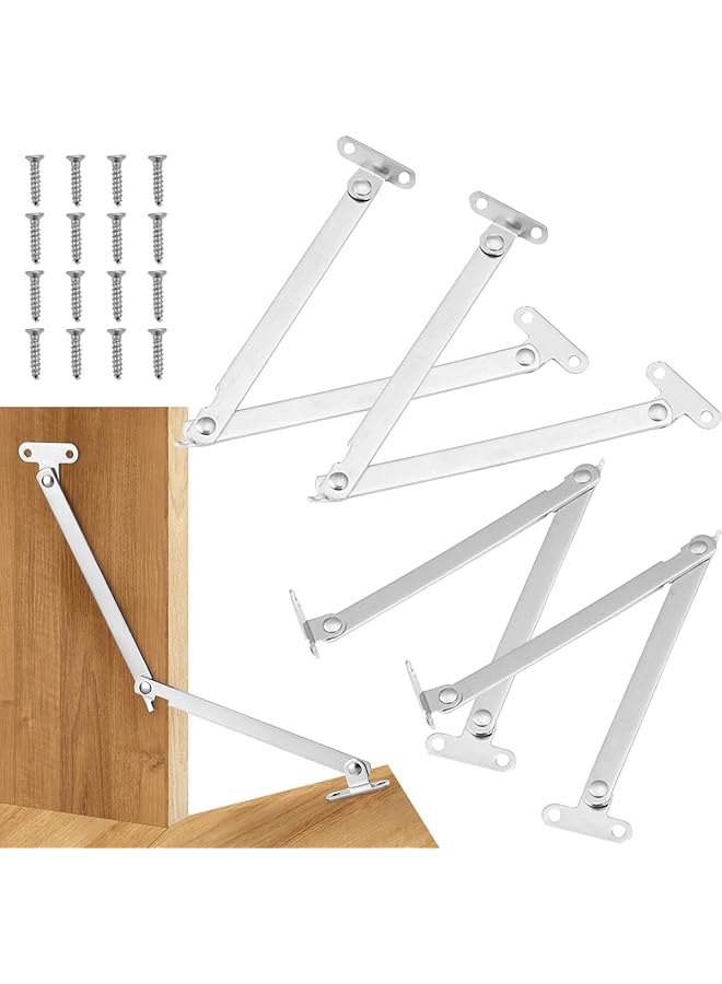 PROMASS دعامة غطاء برغي من برومس، 4 قطع دعامة فولاذية، دعامة أمان لبراغي المفصلات، مفصلات أبواب الخزائن ترفع وتبقى للأعلى للأغطية الثقيلة (لون البراغي عشوائي)