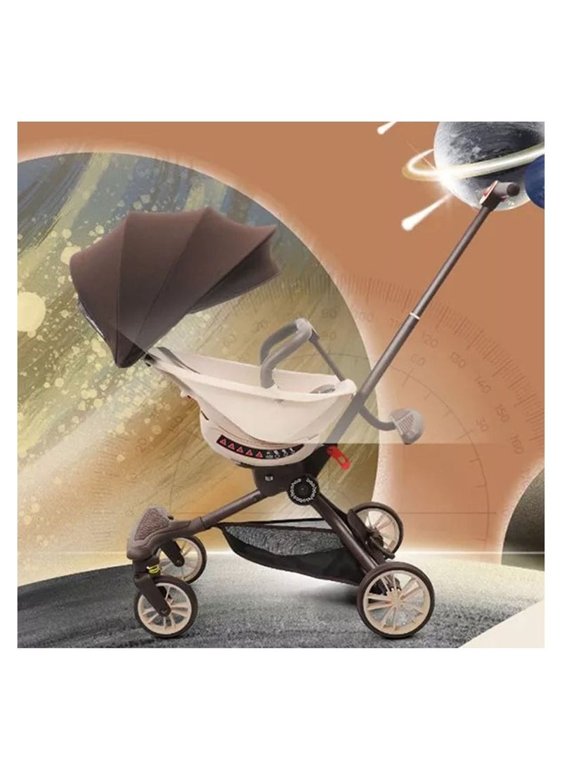 Generic - V18 Trolley Foldable Stroller - Caramel Milk Tea - Image 1