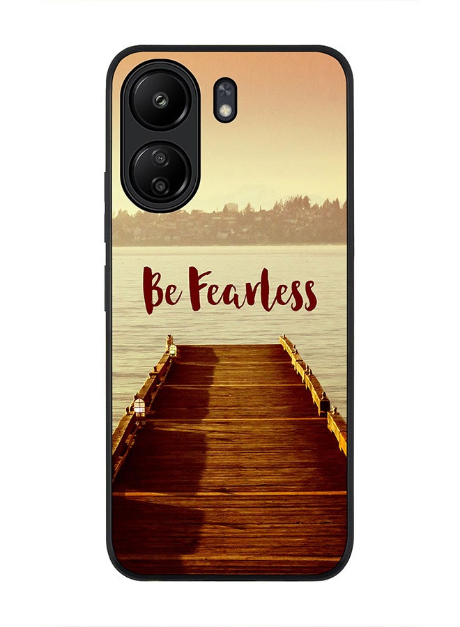 Stylizedd Rugged Black Edge Case for Xiaomi Redmi 13C 4G, Slim fit Soft Case Flexible Rubber Edges Anti Drop TPU Gel Thin Cover - Be Fearless - Image 1