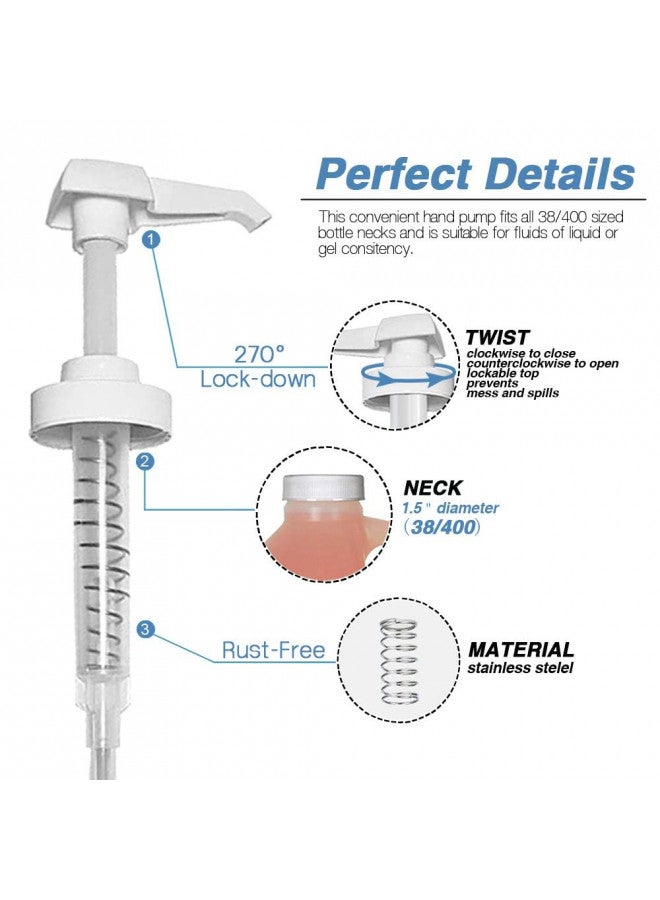 AMORIX 6 Pack Gallon Jug Pump Dispenser 38-400 Syrup Pump for Gallon Jug Dispensing - 7cc Lotion Gallon Shampoo Pump Top Replacement, Fits 1 Gallon Bottle 64oz 128oz Hand Sanitizer Containers, Free Funnel - Image 4