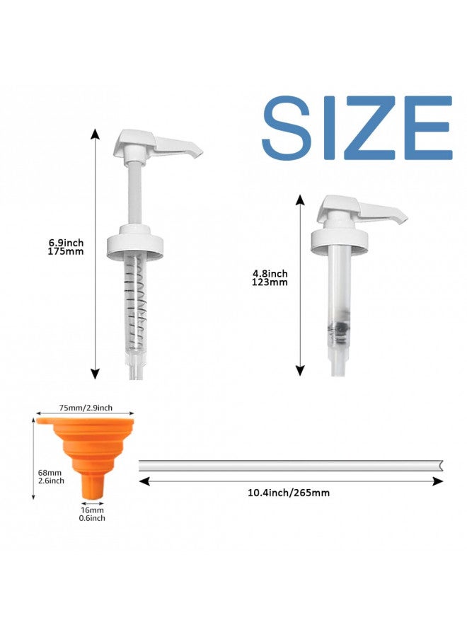 AMORIX 6 Pack Gallon Jug Pump Dispenser 38-400 Syrup Pump for Gallon Jug Dispensing - 7cc Lotion Gallon Shampoo Pump Top Replacement, Fits 1 Gallon Bottle 64oz 128oz Hand Sanitizer Containers, Free Funnel - Image 3