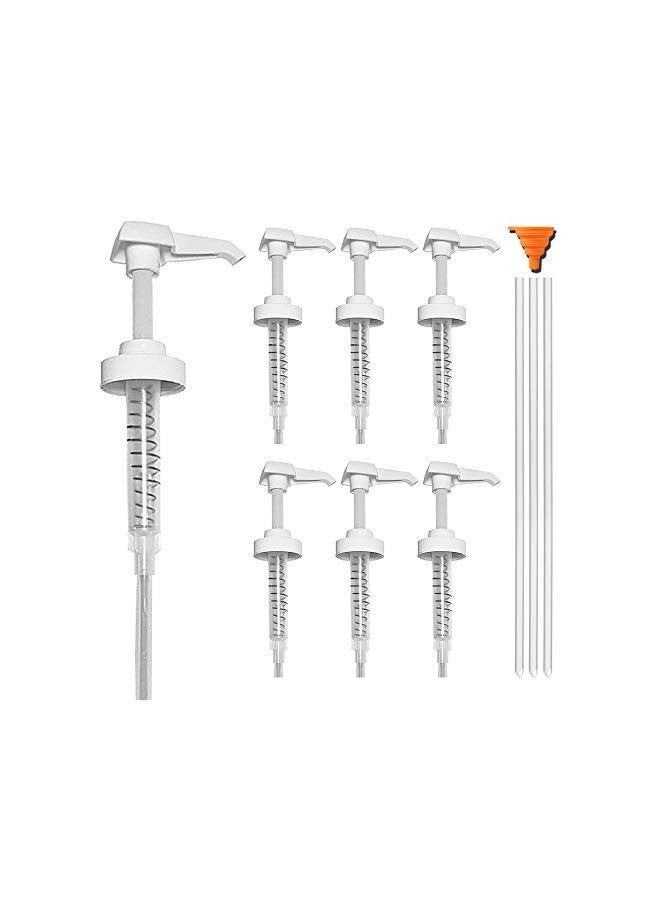 AMORIX 6 Pack Gallon Jug Pump Dispenser 38-400 Syrup Pump for Gallon Jug Dispensing - 7cc Lotion Gallon Shampoo Pump Top Replacement, Fits 1 Gallon Bottle 64oz 128oz Hand Sanitizer Containers, Free Funnel - Image 1