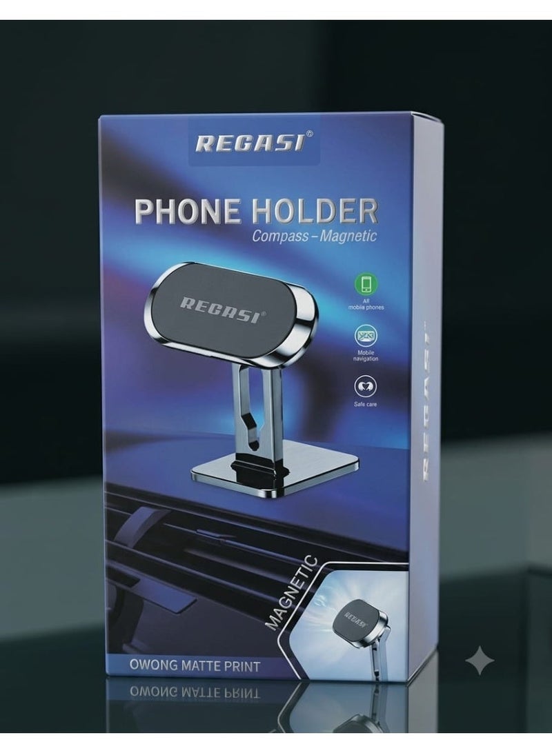 RECRSI REGRSI Magnetic Phone Holder for Car Dashboard & Desk, Alloy & Silicone - Image 1