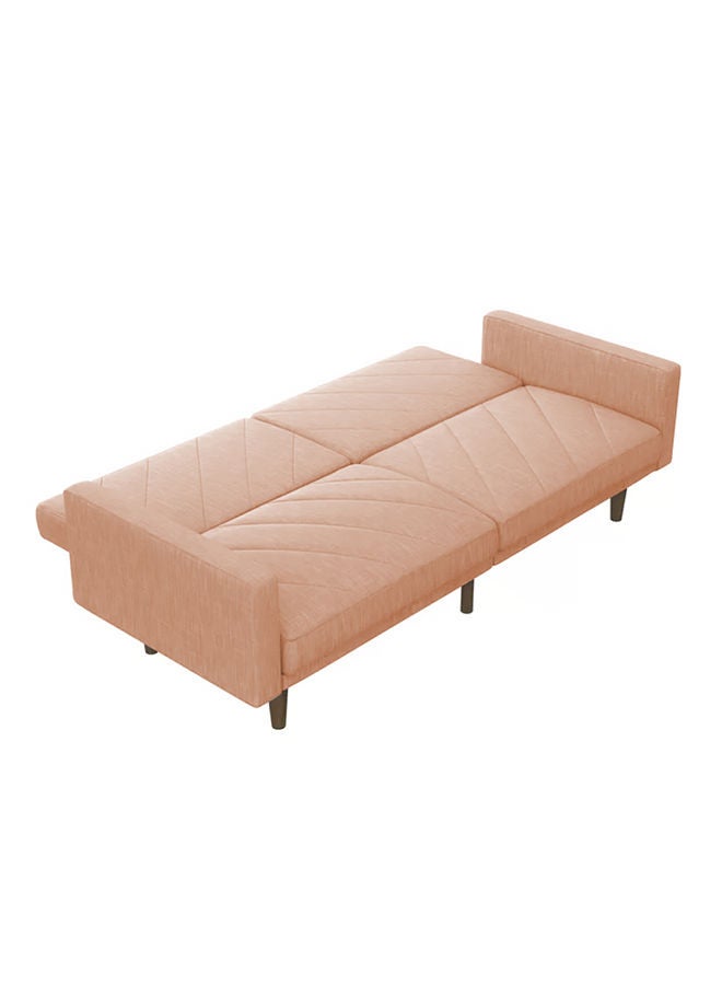 REGAL IN HOUSE Simple 2 In 1 Sofabed 3-Seater Upholstered With Velvet 81x200x85 cm -Pink - Image 2
