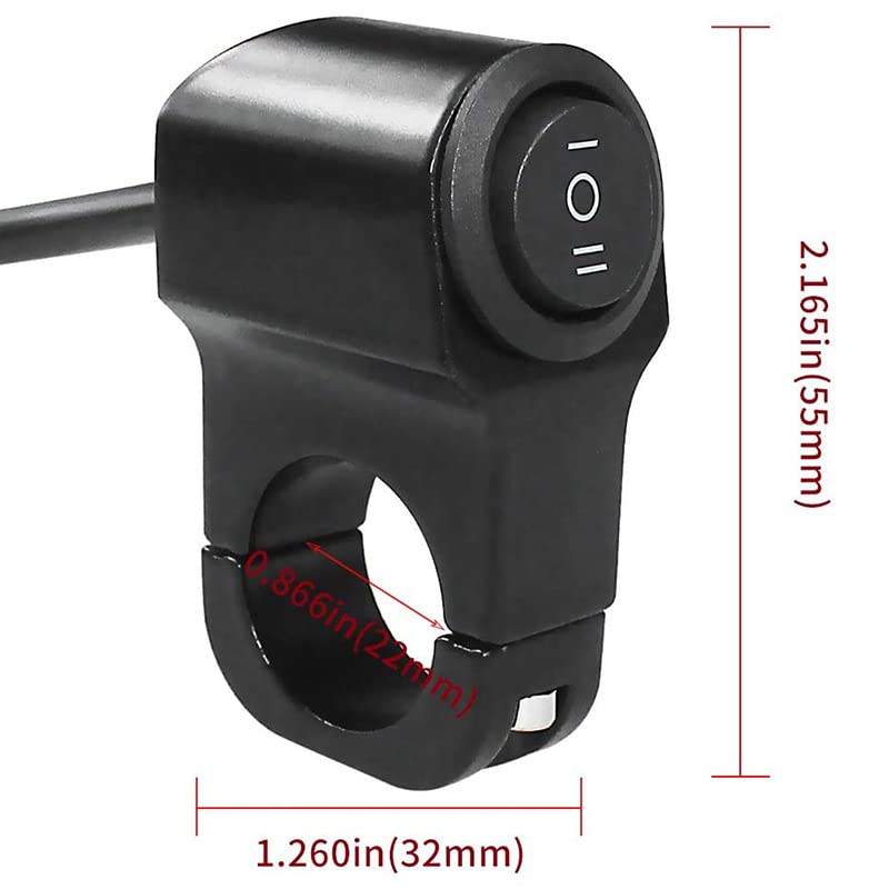 Eltron Turbo Waterproof Multi-Function 3 Mode Way Handlebar Switch ON-Off-ON 12V DC Button Operate with Headlight, Fog Lights, Cast Aluminium Universal For All Motorcycle, Bikes (Pack Of 1, Black) - Image 5