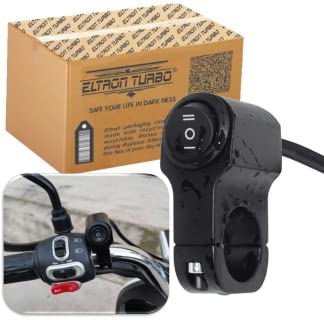 Eltron Turbo Waterproof Multi-Function 3 Mode Way Handlebar Switch ON-Off-ON 12V DC Button Operate with Headlight, Fog Lights, Cast Aluminium Universal For All Motorcycle, Bikes (Pack Of 1, Black) - Image 1