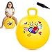 EVERICH TOY Hopper Ball for Kids 18In Ride On Bouncy Ball with Handle Yellow Heart Girls Toys for Indoor Outdoor Active Play Toys Easter Basket Stuffers Girls Boys Gifts for 4 5 6 7 8 Yr Old - Image 2