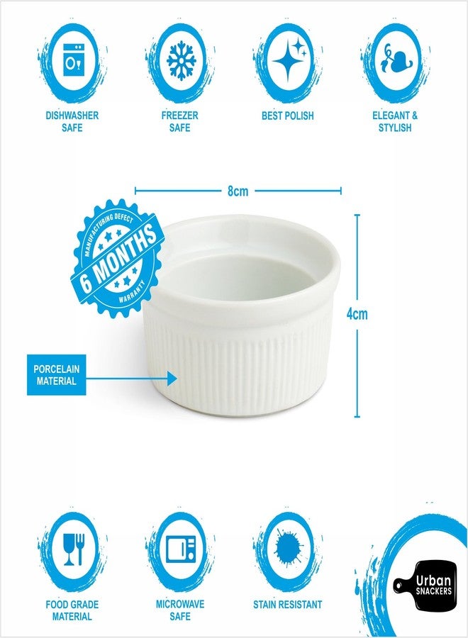 Urban Snackers Porcelain Round Shaped Namkeen Bowl, White - Image 3