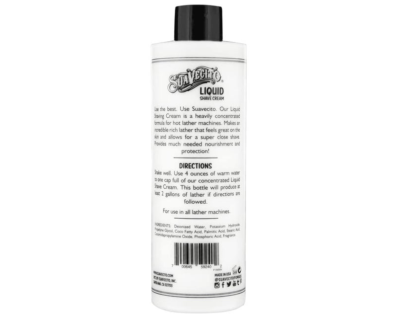 Suavecito Liquid Shave Cream 8 oz. Men's Shaving Professional Product For Machine Use Only - Image 2