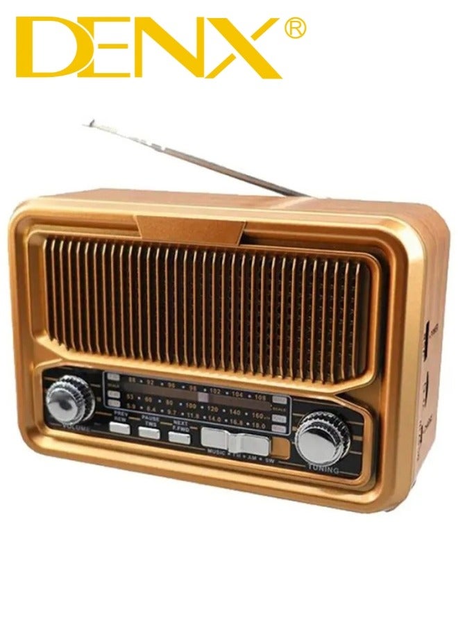 Denx HD Radio, FM/AM/SW, USB/TF/BT Player, Rechargeable Battery DX2445  - Image 1