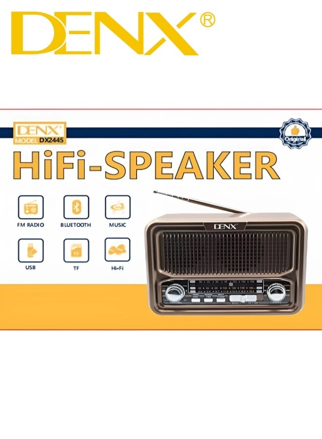 Denx HD Radio, FM/AM/SW, USB/TF/BT Player, Rechargeable Battery DX2445  - Image 4