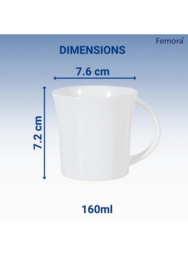 Femora Desh ki Mitti Glossy White Ceramic Tea Cups, Coffee Mugs, Set of 6 pcs, 160 ML - Image 5