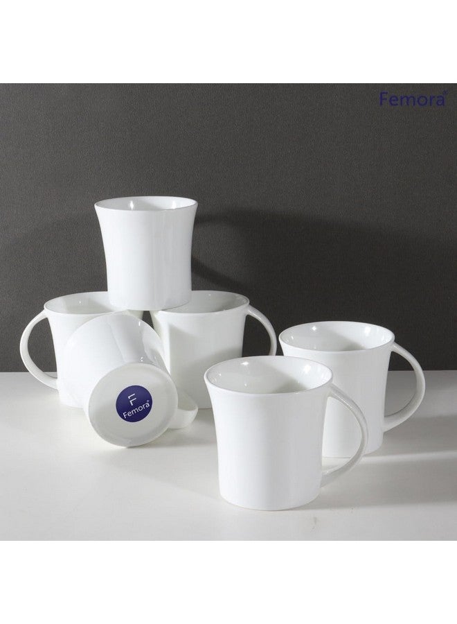 Femora Desh ki Mitti Glossy White Ceramic Tea Cups, Coffee Mugs, Set of 6 pcs, 160 ML - Image 3