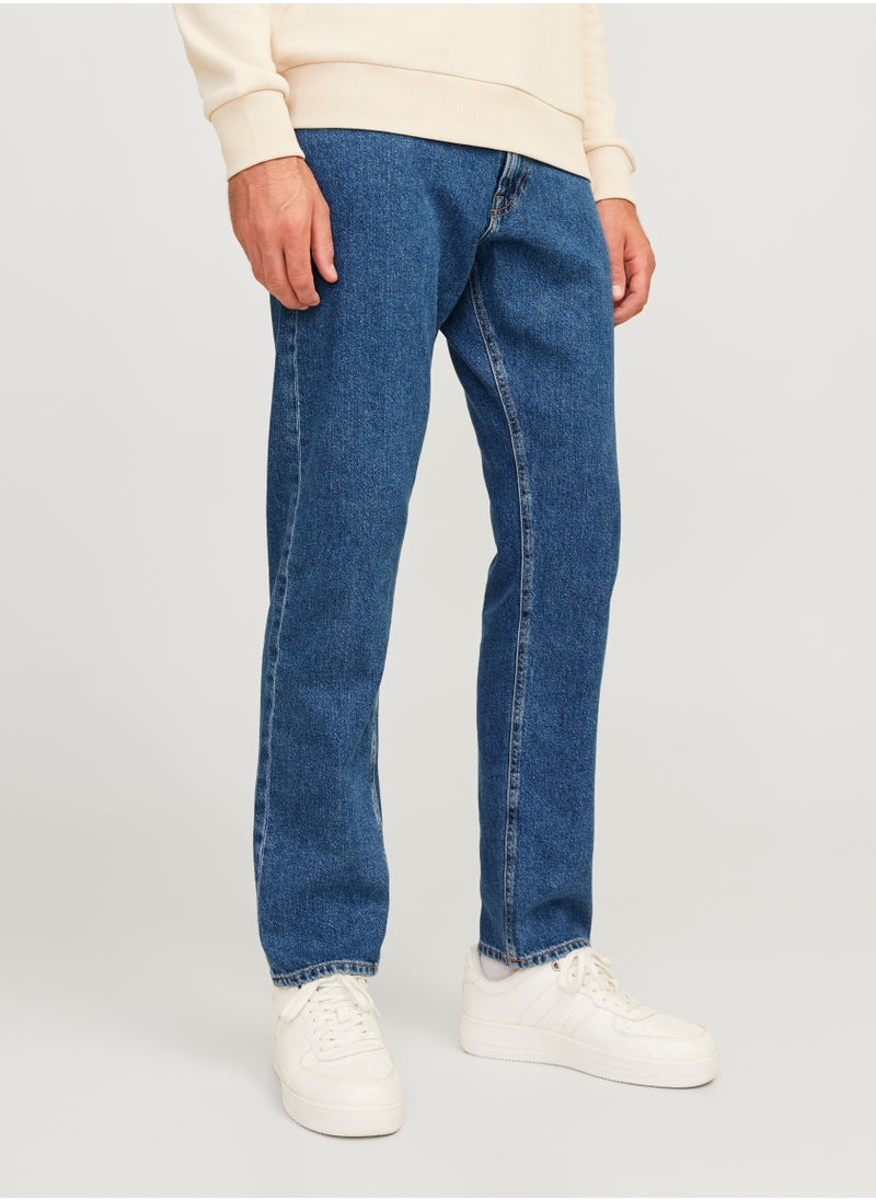 JJ Rebel Jrebryan Jjcraft Stright Fit Mid Wash Jeans  - Image 1