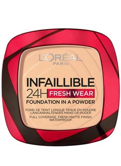 L'OREAL PARIS Infallible Fresh Wear Long Wear Waterproof Full Coverage Powder Foundation - 40 Cashmere  - Image 1