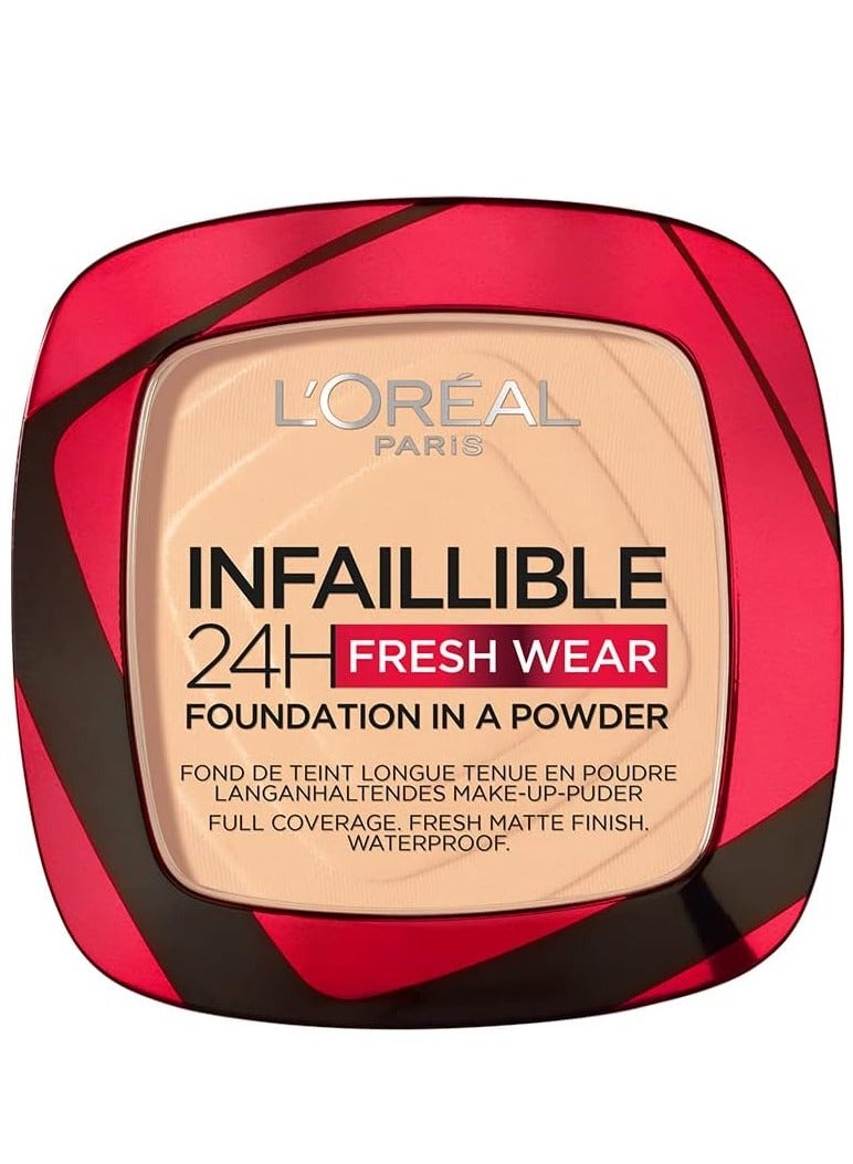 L'OREAL PARIS Infallible Fresh Wear Long Wear Waterproof Full Coverage Powder Foundation - 40 Cashmere - Image 1