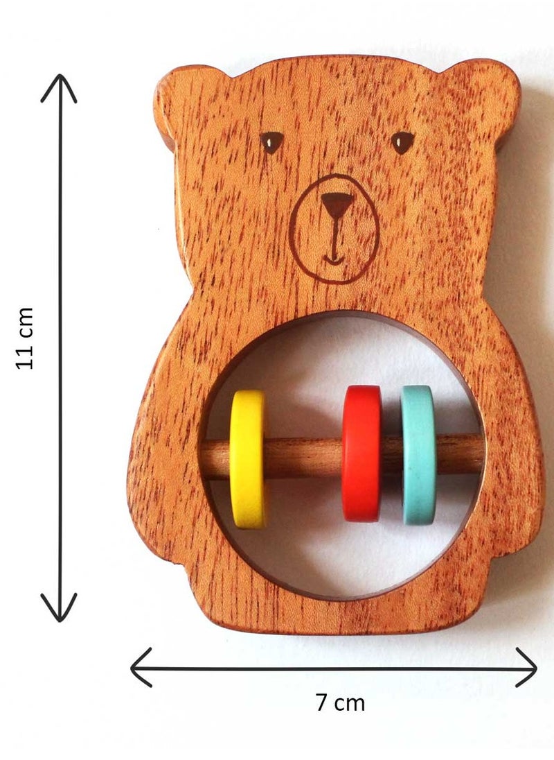 Shumee - Shumee Wooden Bear Shaped Rattle - Image 1