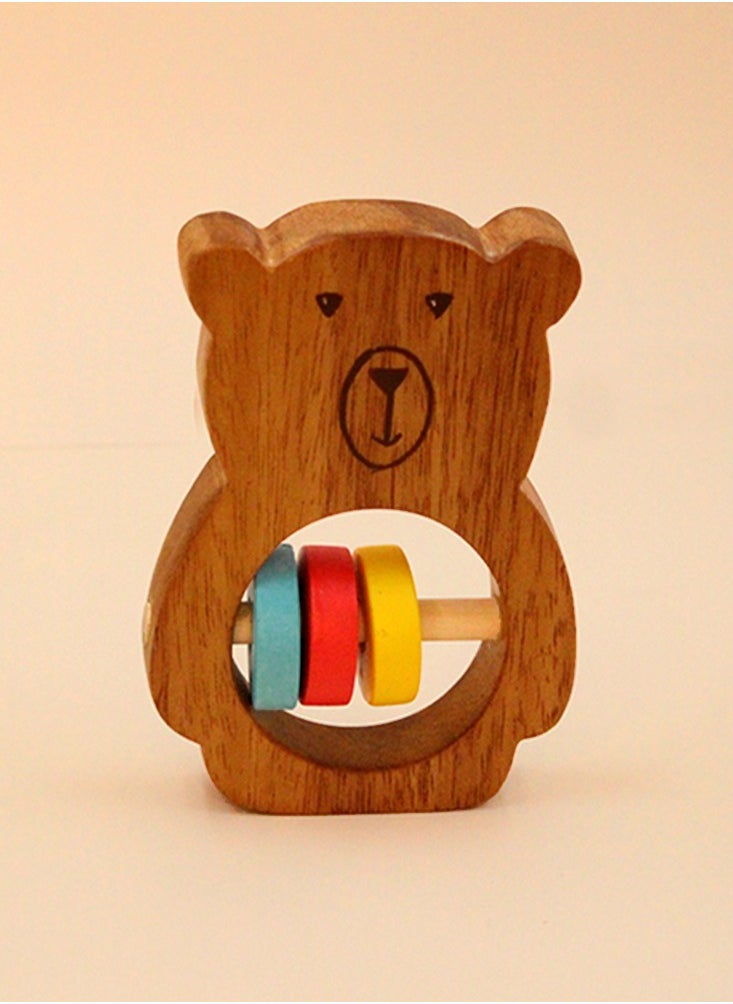 Shumee - Shumee Wooden Bear Shaped Rattle - Image 1