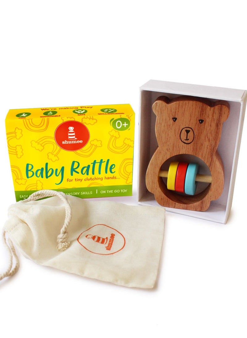 Shumee - Shumee Wooden Bear Shaped Rattle - Image 1