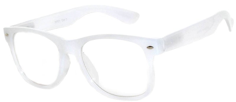 OWL Kids Clear Lens Glasses, Glow in the Dark Transparent White, Children's Nerd Fake Costume Glasses for Girls Boys UV400 Eye Protection - Image 1