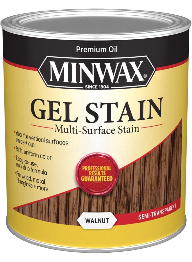Minwax Premium Oil Gel Stain Multi Surface Stain Semi Transparent Walnut 946 ML - Image 1