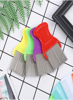 Maitys 8 Pieces Flea Lice Combs Double Sided Lice Removal Comb Hair Grooming Comb With Metal Teeth (3.5 X 2 Inch 3.54 X 1.57 Inch Orange Blue Purple White)  - Image 5