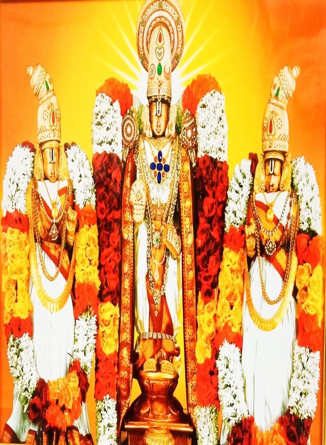 KAUSHEVA Gold Tirupati Balaji Photo Frame for Pooja Room | Lord Venkateswara Wall Decor for Home Temple | Religious Frame for Mandir Worship | Festive Gift Item for Home | 10x12.5 Inch - Image 3