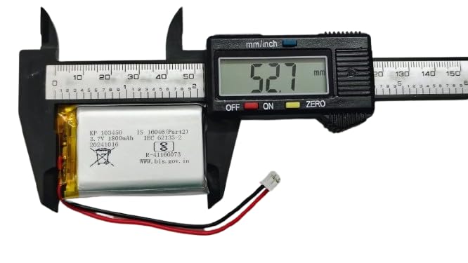 KP Original Battery KP Original -103450 3.7v 1800mAh 2pin Wire Rechargeable Battery (is 16046(Part2) IEC 62133-2 with connetor for RC Toys, Bluetooth Speaker, Drone, DIY, MP3,DVD 1800 mah - Image 3
