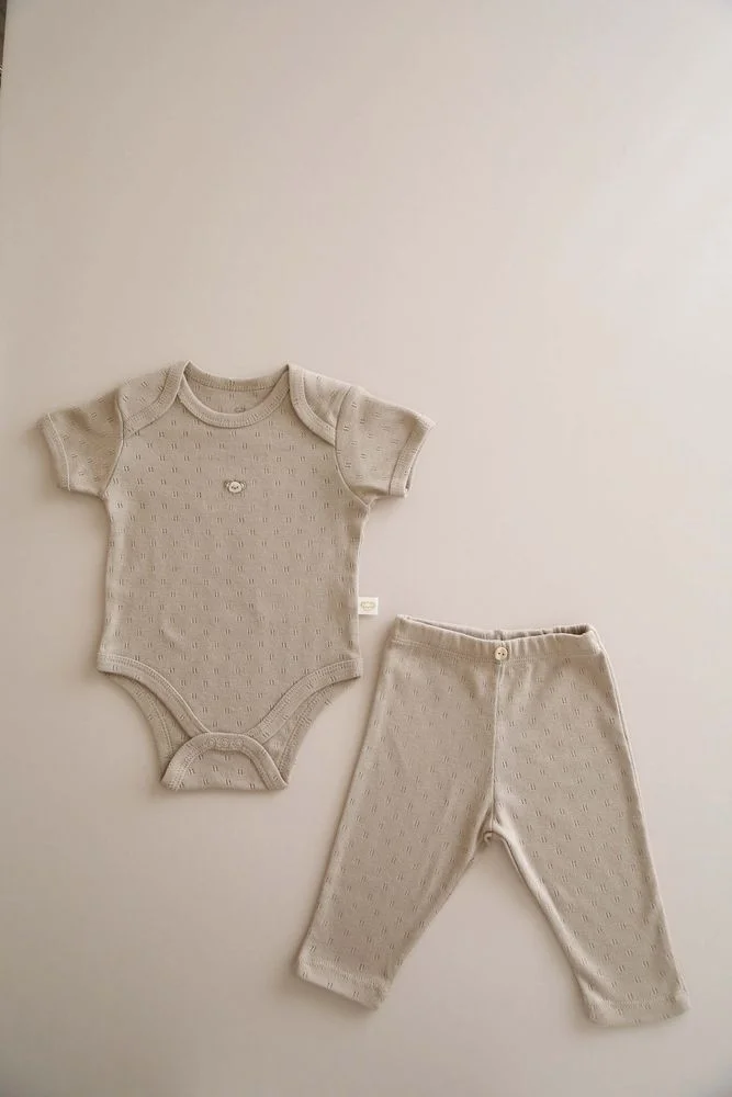 اوهلالا كوالا Koala Embroidered Baby Bodysuit - Tights Set